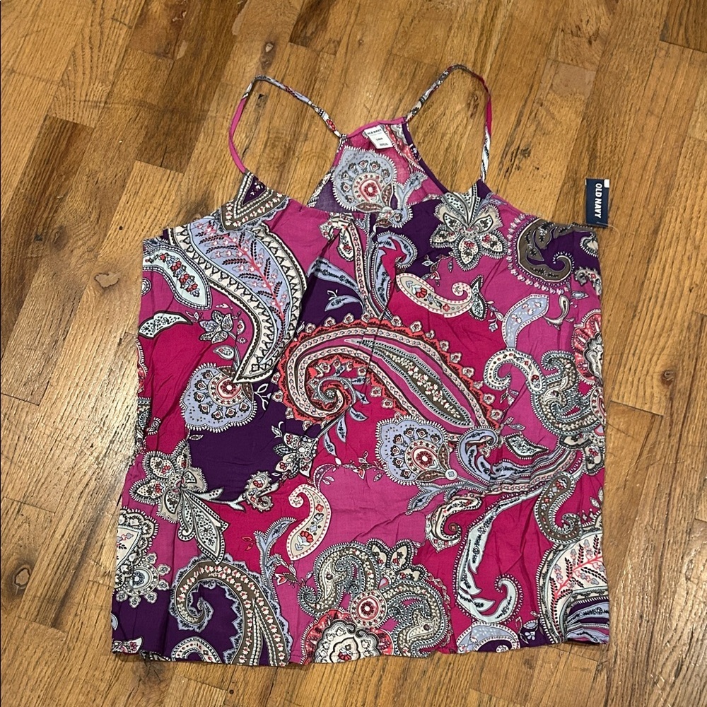 Old Navy Pink and Purple Paisley Camisole